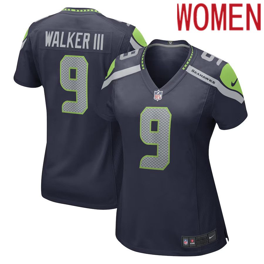 Women Seattle Seahawks #9 Kenneth Walker III Nike College Navy Game Player NFL Jersey